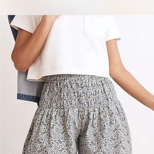 Madewell Smocked Pull-On Shorts in Florentine Floral.